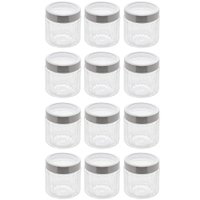 Conjunto 12 Potes de Vidro com Tampa Inox 870ml cada Lyor Sydney Biscoito Condimento