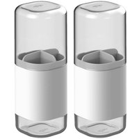 Conjunto Branco 2 Porta Escova de Dentes com Tampa e 3 Divisórias Dual OU