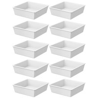 Kit 10 Travessas 230ml Tigelas Retangulares Coza em Polipropileno para Restaurante - Branco