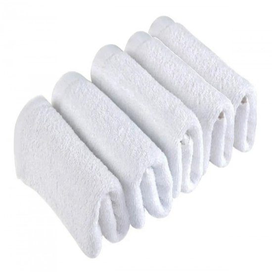 Kit 5 Toalhas de Rosto Branca Salão de Beleza 100 Algodão 40 x 65 cm Beira Rio
