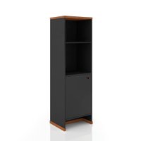 Livreiro Multiuso 2 Prateleiras MDP 25mm Berlin - ViaNossa Cor:Preto/Naturale