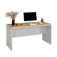 Mesa para Escritório com Tampo Duplo Oslo Cor:Fendi e Freijó