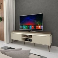 Rack para TV Até 75 Polegadas Lumen 2 Portas com Led Pinho/Off White - Panorama Móveis