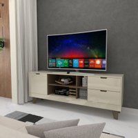 Rack para TV Até 60 Polegadas Oklahoma 1 Porta 2 Gavetas Off White/Carvalho - Panorama Móveis