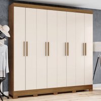 Guarda-Roupa Casal 8 Portas 4 Gavetas - Bege