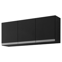 Armário Aéreo 3 Portas 120cm Debora Preto - Pallazio
