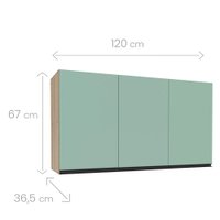 Armário Aéreo Talharim 3 Portas 120cm Politorno