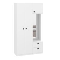Guarda Roupas Modulado com Espelho e cabide FREE Be mobiliário Branco TX