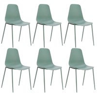 Kit 6 Cadeiras Miami Com Assento em Polipropileno e Base em Aço Pintado Fratini Verde Aloe