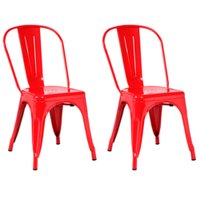 Kit com 2 Cadeiras Berlim Estrutura em Aço com Pintura Automotiva Fratini Vermelho