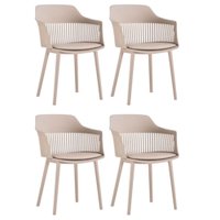 Kit com 4 Cadeiras Montreal Com Estrutura em Polipropileno Fratini Nude