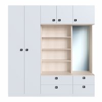 Guarda Roupas Modulado com 3 peças FREE Be mobiliário Cor: Branco TX com Nature