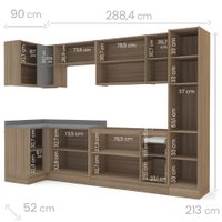 Cozinha Campanele 3,8m com 7 Peças Politorno
