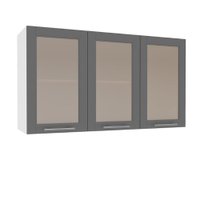 Aéreo Fettuccine 120cm com 3 Portas Politorno - Branco/Ardosia