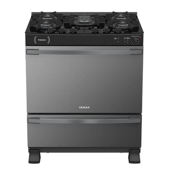 Fogao a Gas 5 Bocas Venax Palladio Vitreo Preto