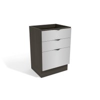 Balcão Nox 3 Gavetas Onix/Steel 60cm x 52cm