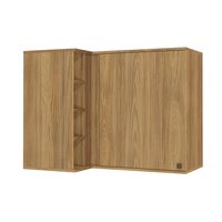 Armário Aéreo de Canto Reto Celeste Kappesberg 100% MDF 1 Porta 4 Nichos Nogueira 98cm