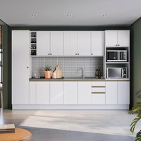 Cozinha Modulada Celeste Kappesberg 100% MDF Branco 340cm
