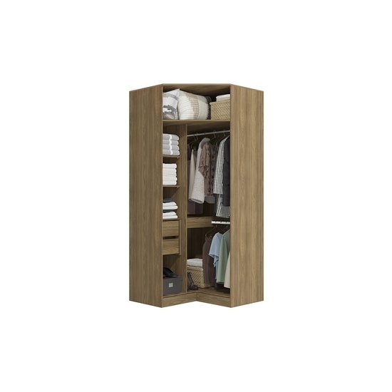 Guarda-Roupa de Canto Closet Kappesberg Adapt Nogueira 105cm