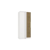 Guarda-Roupa de Canto Reto Kappesberg Adapt Branco/Nogueira