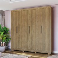 Guarda Roupa Casal Kappesberg com Pés 6 Portas 4 Gavetas Nogueira