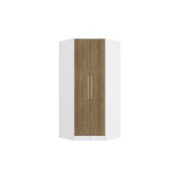 Guarda-Roupa de Canto 2 Pts Kappesberg Adapt Branco/Nogueira