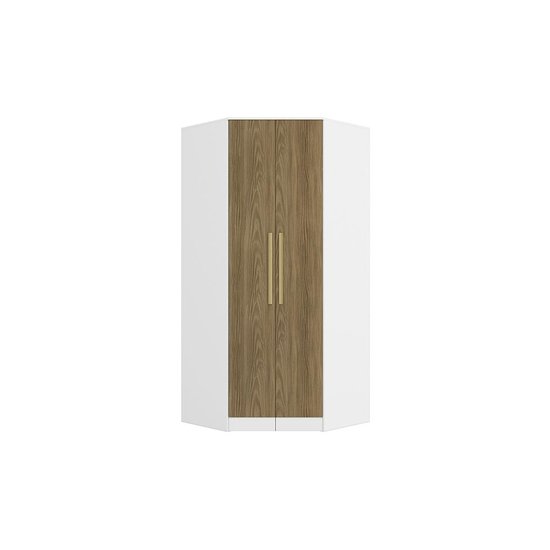 Guarda-Roupa de Canto 2 Pts Kappesberg Adapt Branco/Nogueira