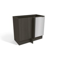 Balcão Canto Reto Nox 1 Porta Onix/Steel 98cm x 59cm