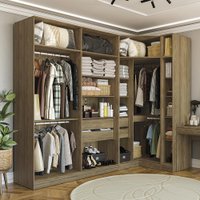 Guarda-Roupa Closet 2 Gvts Kappesberg Adapt Cor: Nogueira 158cm