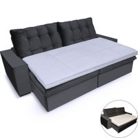 Pillow Top para Sofá Retrátil e Reclinável Fibras Macias Almofada Cinza 90x180cm BF Colchões
