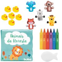 Brinquedos de Banho Buba Bebê Giz Livro Dedoche e Patinhos +6m Infantil