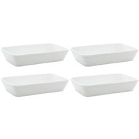 Conjunto de Travessas de Porcelana Lyor Linea 1L Brancas 4 Pratos Refratários Retangulares