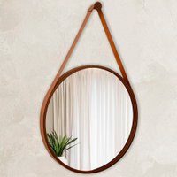 Espelho Decorativo Adnet Redondo 30cm - Marrom