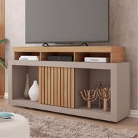 Rack para TV até 55 Polegadas Dragon 1 Porta Ripada - Cinza