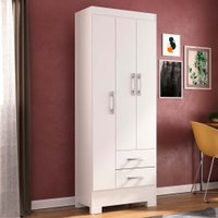 Guarda Roupa Rio Grande em MDP com 3 Portas e 2 Gavetas Rodial Branco