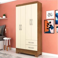 Guarda Roupa Imperatriz em MDP com 4 Portas e 2 Gavetas Rodial Nature/offwhite