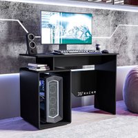 Mesa Gamer e Escritório XT RACER ART Preta XTMP100 Politorno - Preto com Branco