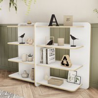 Estante Luna 123,5cm em MDP Politorno - Branco