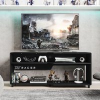 Rack Gamer e Escritório XT RACER MAX AIR 150cm Preto Politorno - Preto com Branco
