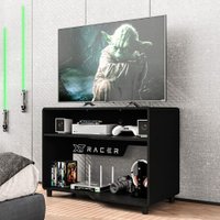 Rack Gamer e Escritório XT RACER MAX AIR 98cm Preto Politorno - Preto com Branco