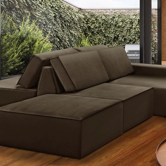 Sofá Ilha 7 Lugares Isadora Suede Adonai Estofados