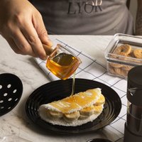 Conjunto 10 Molheiras de Vidro 50ml Lyor para Caldas Molhos Mel Restaurante com Cabo Bambu