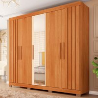 Guarda-Roupa Casal Sophia 5 Portas 2 Gavetas com Espelho - Marrom