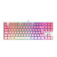 Teclado Mecanico Gamer Daksa Branco e Rosa RGB Redragon