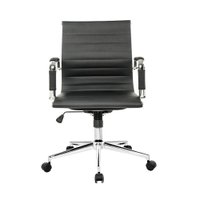 Cadeira Manhattan Diretor com Revestimento em Couro Ecológico Fratini - Preto