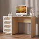 Mesa Escrivaninha 128cm com 1 Porta em MDP Politorno - Creme/Branco - Infanto Juvenil