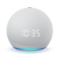 Smart Speaker Amazon com Alexa e Relógio Echo Dot 4 Geração Branco