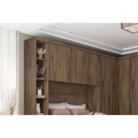 Modulado de Quarto Armário Ponte Aéreo Casal Rizon c/ 4 Portas Freijo Cumaru - Novo Horizonte