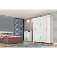 Guarda Roupa Solteiro 8 Portas e 2 Gavetas Munique Branco - Demóbile