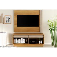 Painel Home p/TV até 42 Polegadas PL3004 Ripado 115x150cm Natural/Off White - Tecno Mobili